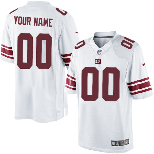 Men's Limited Nike Jersey White Road - Customized NFL New York Giants